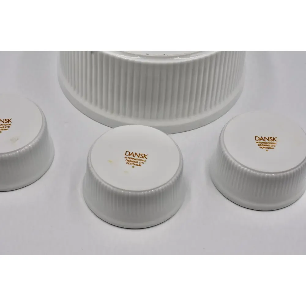 Dansk Bistro 4pc Christianshavn Ribbed Ramekins & Soufflé Casserole Dish